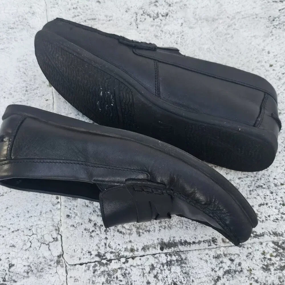 Florshiem Kids Shoes Black Leather Upper Slip On Loafer Size 6M